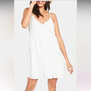 NWT Old Navy Tiered Clip Dot Summer Cami Mini Dress Pockets Women’s size Small